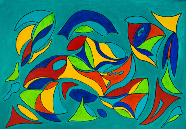 LES CERFS VOLANTS HUILE SUR TOILE 70/100