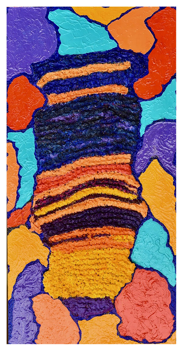 TISSER LA LUMIERE HUILE SUR JEAN TRICOTE MAROUFLE SUR BOIS 90/45