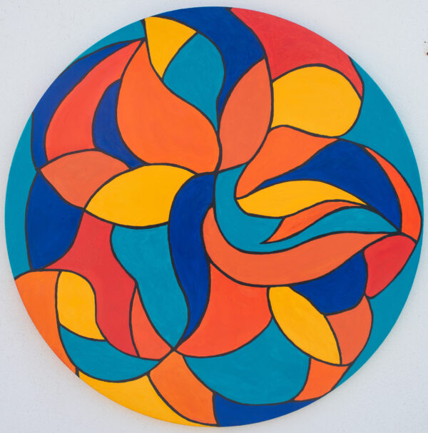 VIBRATIONS HUILE SUR TOILE RONDE DIAM : 80