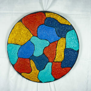 PENSEES D'AUTOMNE ACRYLIQUE SUR TOILE RONDE DIAM : 60