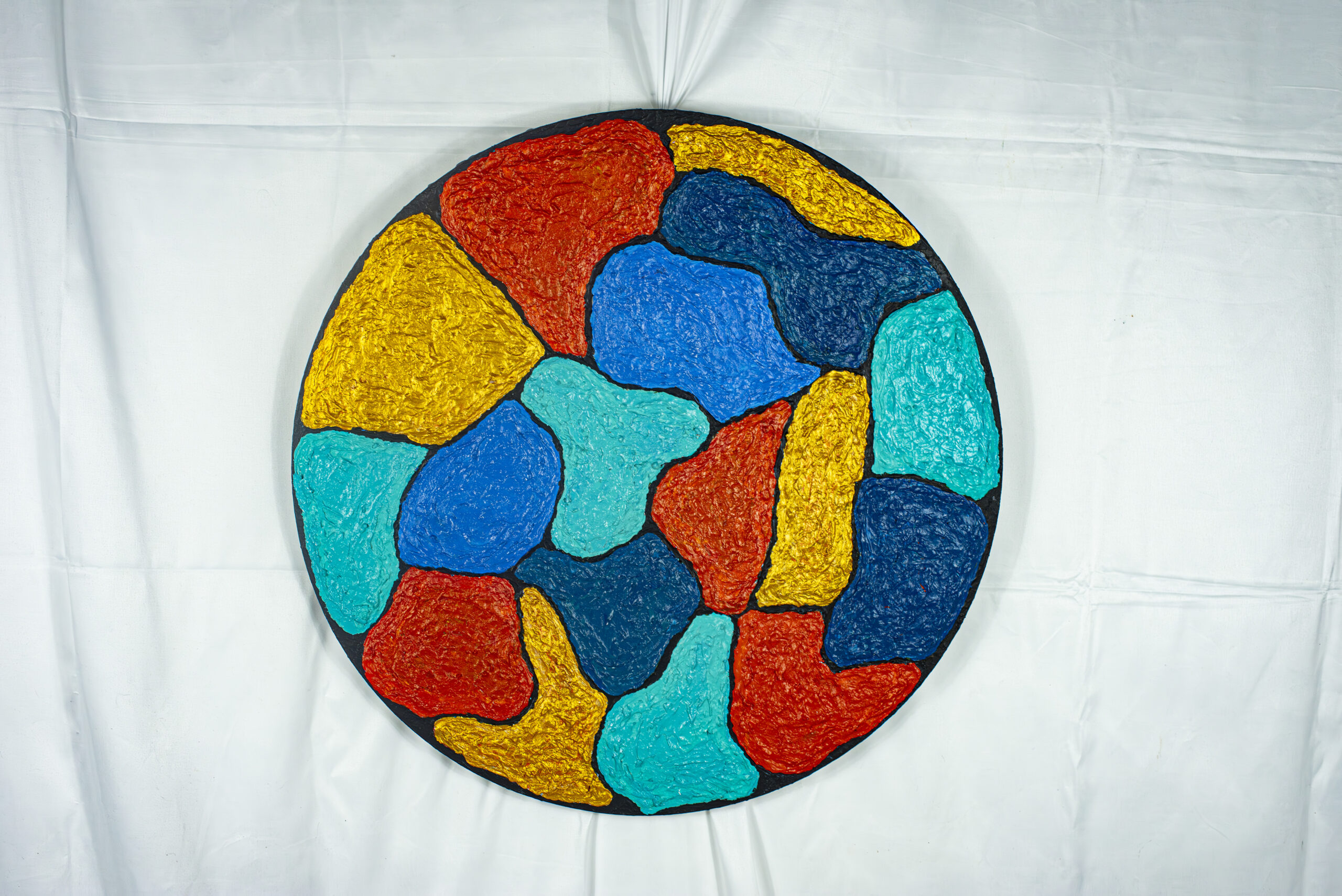 PENSEES D'AUTOMNE ACRYLIQUE SUR TOILE RONDE DIAM : 60